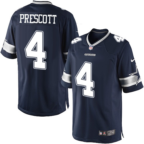 Youth Elite Dak Prescott Nike Jersey Navy Blue Home - #4 NFL Dallas Cowboys